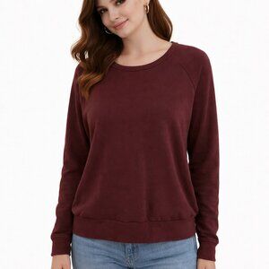 Anthropologie Sundry Maroon Crewneck Sweatshirt Long Sleeve Pullover XS (0)